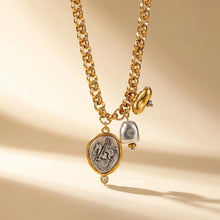 Load image into Gallery viewer, PEGASUS COIN CHUNKY CHAIN NECKLACE