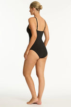 Load image into Gallery viewer, ECO ESSENTIALS CROSS FRONT TANKINI - BLACK