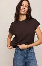 Load image into Gallery viewer, MARIKA LACE TRIM MUSCLE TEE - DARK CHOCOLATE