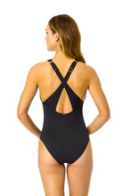 Load image into Gallery viewer, V Neck Crossback One Piece - Black
