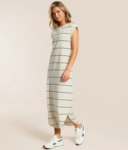 CALABASAS STRIPED MIDI DRESS