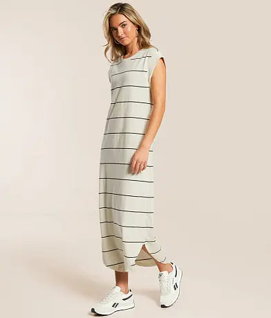 CALABASAS STRIPED MIDI DRESS
