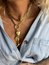 Load image into Gallery viewer, GOLD CHARM LARIAT LONG NECKLACE
