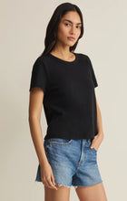 Load image into Gallery viewer, JUNIE SLUB TEE BLACK

