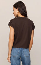 Load image into Gallery viewer, MARIKA LACE TRIM MUSCLE TEE - DARK CHOCOLATE
